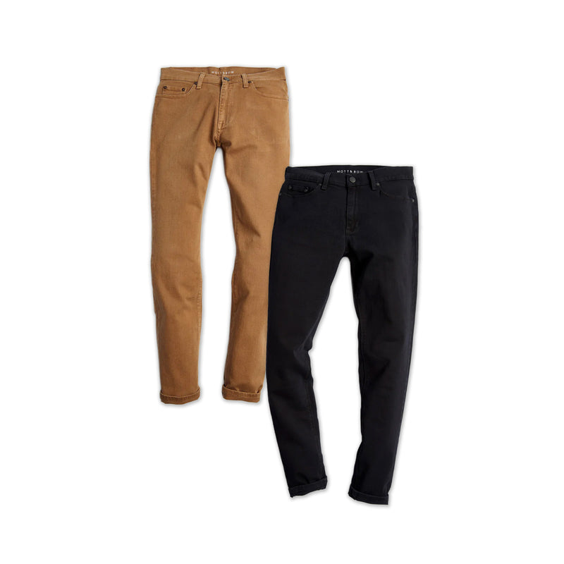  wearing Khaki/Black Skinny Mercer and Skinny Jay 2-Pack Jeans jeans