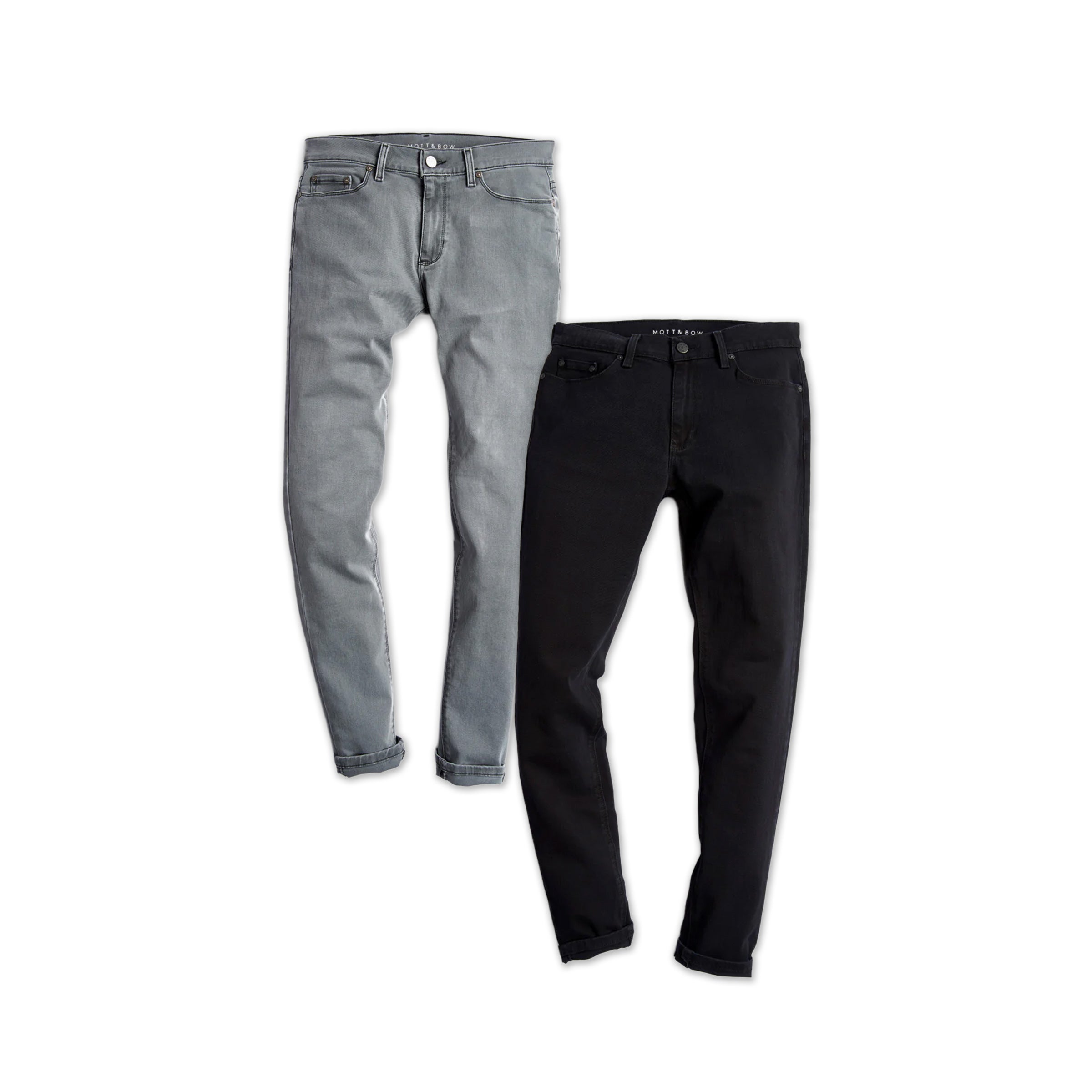  wearing Light Gray/Black Straight Stone and Straight Jay 2-Pack Jeans jeans