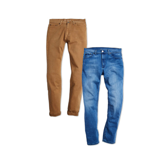Straight Mercer and Straight Staple 2-Pack Jeans Khaki/Medium Blue fabric jeans
