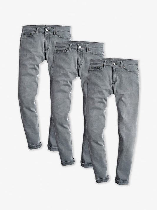 Slim Stone 3-Pack Jeans Light Gray fabric jeans