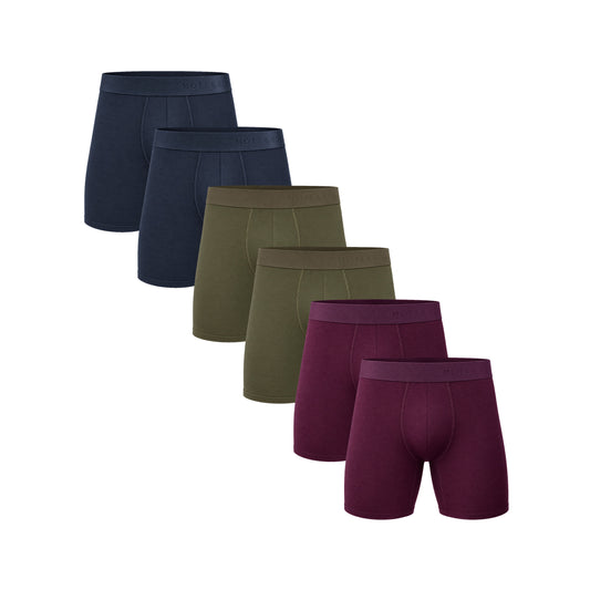 Boxer Brief 6-Pack Navy/Dark Moss/Eggplant Boxer Brief underwear