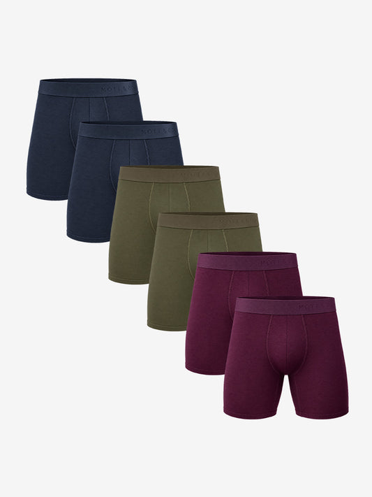 Boxer Brief 6-Pack Navy/Dark Moss/Eggplant Boxer Brief underwear