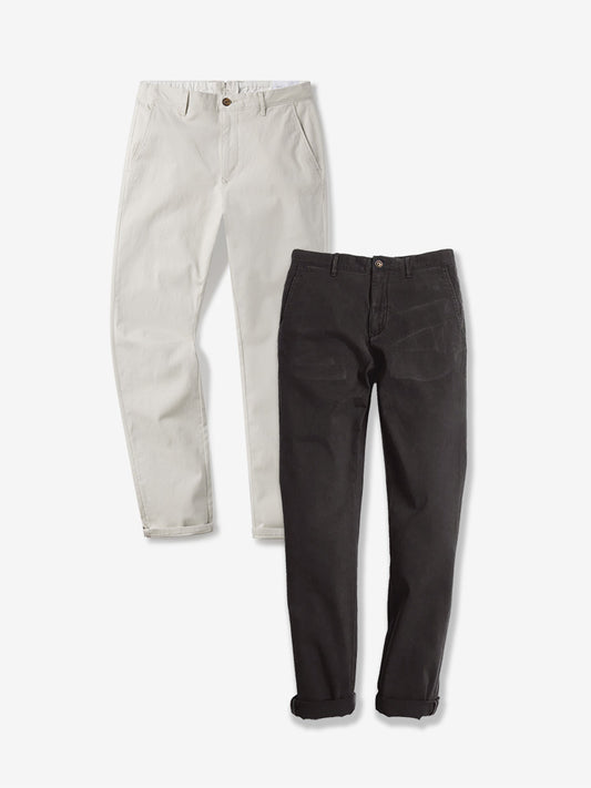Everyday Comfort Slim Chino Pants 2-Pack Dark Gray/Beige Slim pants