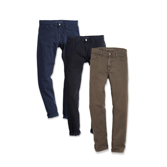 Slim Mercer Jeans 3-Pack Blue/Navy/Saddle Slim jeans