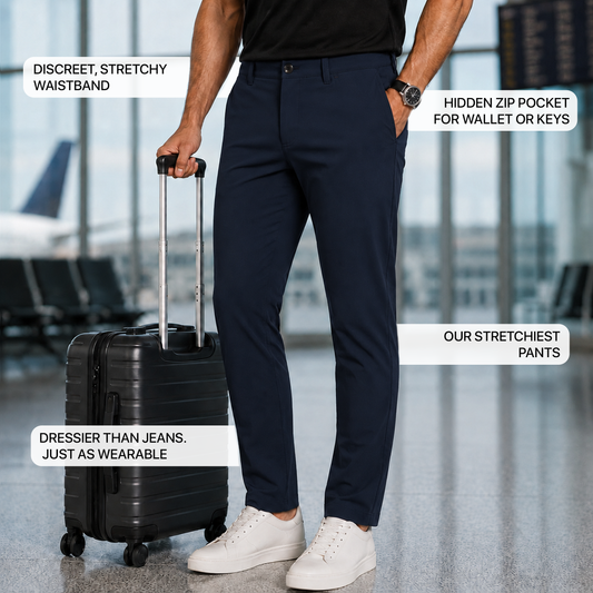 5 Pocket Travel Pants Navy Travel pants