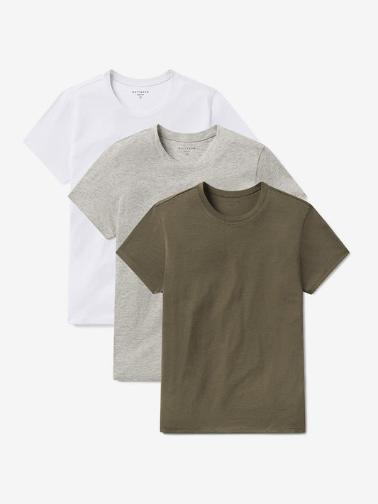 Fitted Crew Marcy 3-Pack Military Green/Heather Gray/White bdl3_women_crew_tee tees