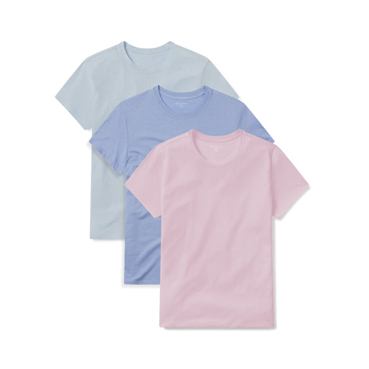 Fitted Crew Marcy 3-Pack Rose Pink/Ice Blue/Hydrangea bdl3_women_crew_tee tees