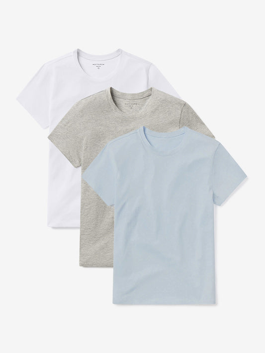 Fitted Crew Marcy 3-Pack White/Heather Gray/Ice blue bdl3_women_crew_tee tees
