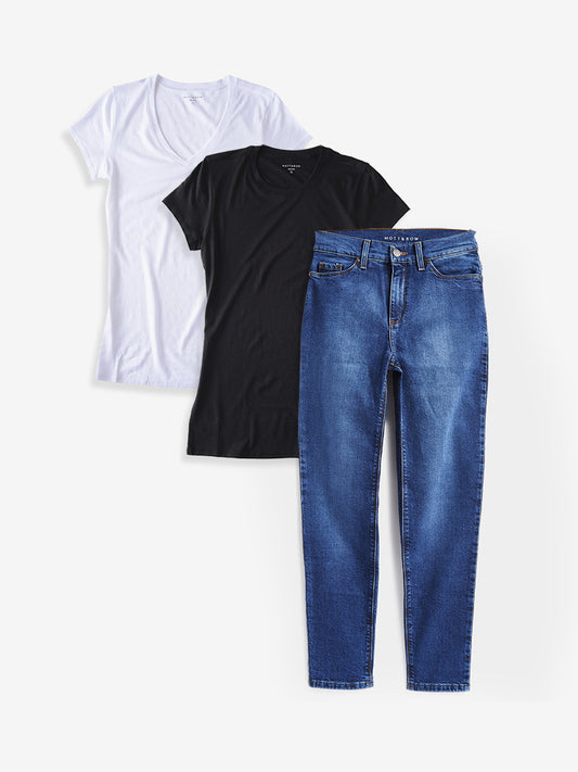 Set 02: 2 Marcy Tees + 1 pair of Jeans jeans