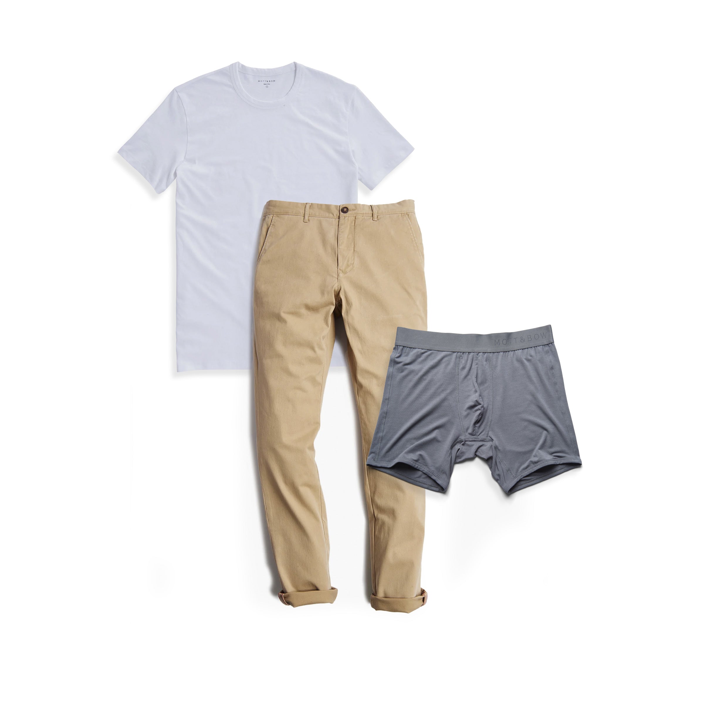 wearing Default Title Set 10: 1 pair of Chinos + 1 Driggs tee + 1 Boxer Brief
