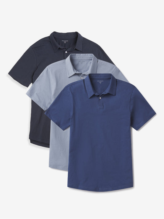 Jersey Sueded Polo 3-Pack Baltic Blue/California Blue/Navy bdl3_men_polo_shirt tees