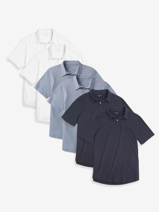 Jersey Sueded Polo 6-Pack  bdl6_men_polo_shirt tees