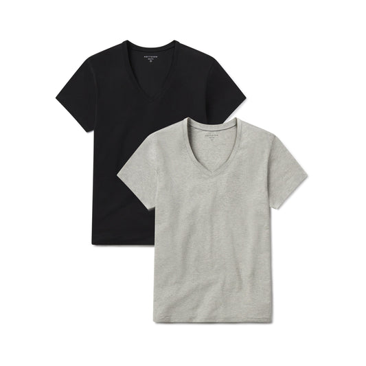 Relaxed V-Neck Marcy Tee 2-Pack Black/Heather Gray bdl2_relaxed_marcy_vneck tees