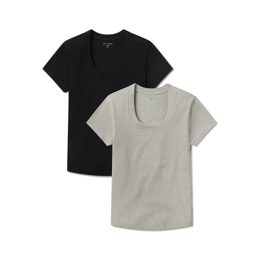 Rib Scoop Neck Tee 2-Pack  bdl2_women_rib_scoop tees