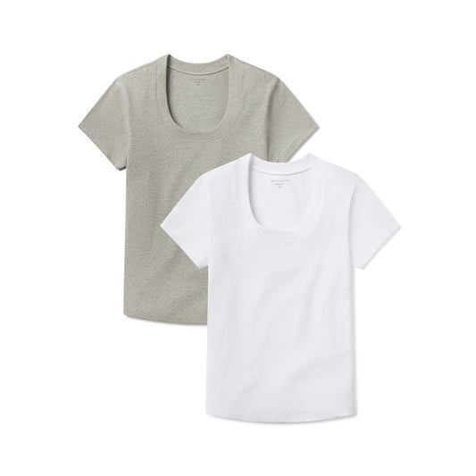 Rib Scoop Neck Tee 2-Pack  bdl2_women_rib_scoop tees
