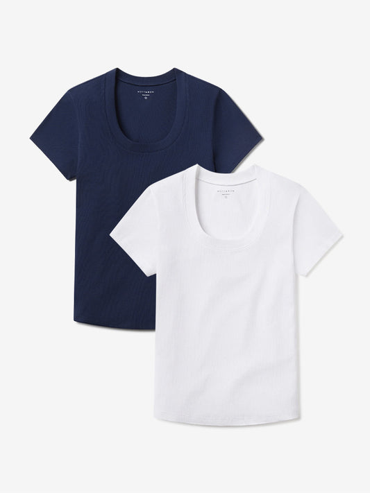 Rib Scoop Neck Tee 2-Pack  bdl2_women_rib_scoop tees