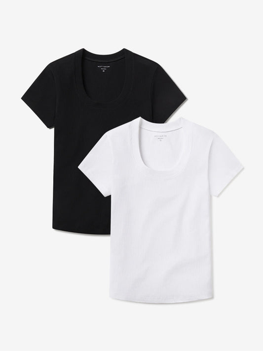 Rib Scoop Neck Tee 2-Pack  bdl2_women_rib_scoop tees