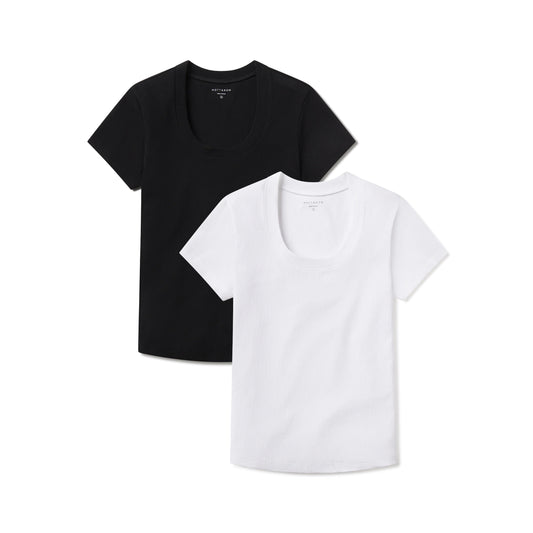 Rib Scoop Neck Tee 2-Pack  bdl2_women_rib_scoop tees