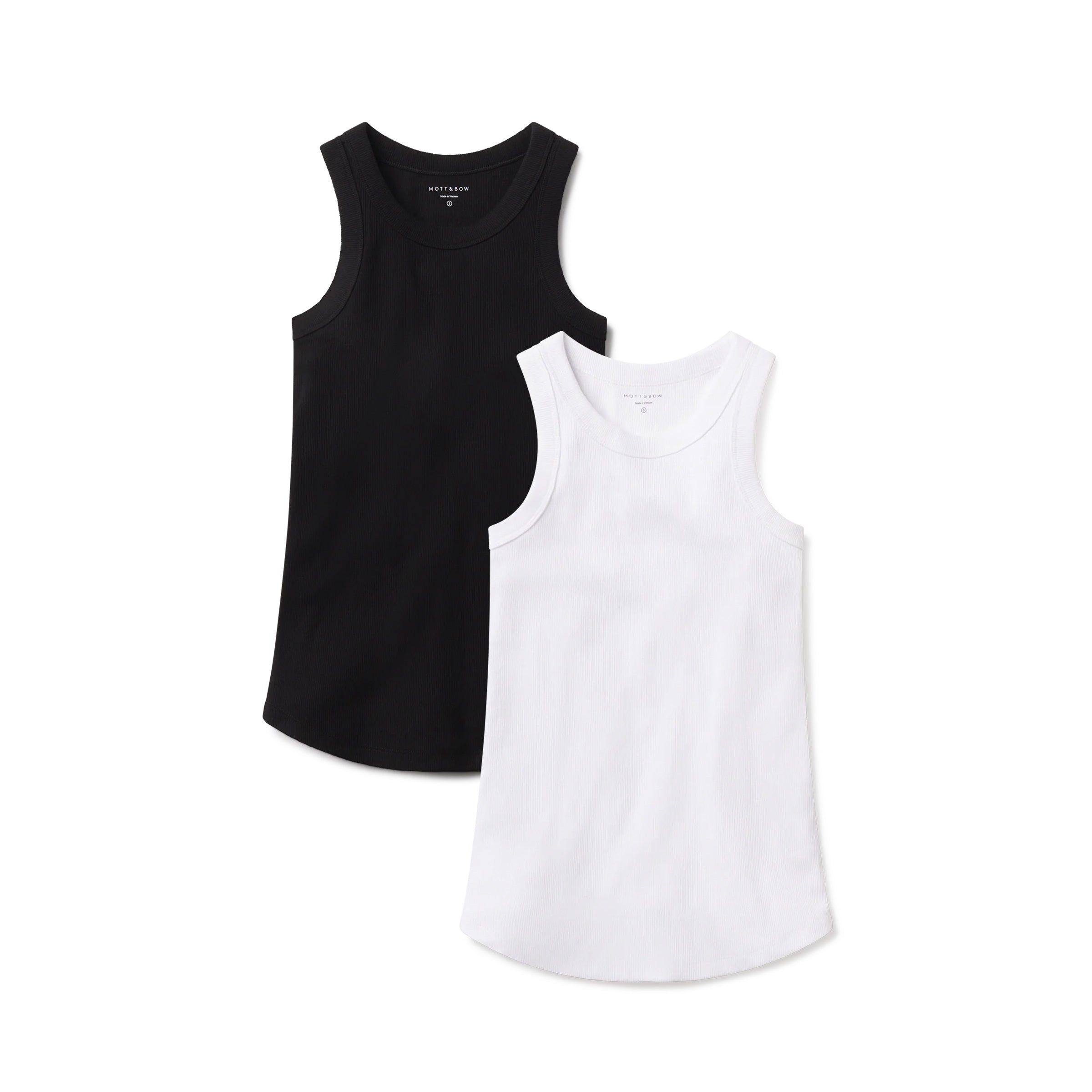 Women wearing White/Black Rib Tank Tee 2-Pack tees