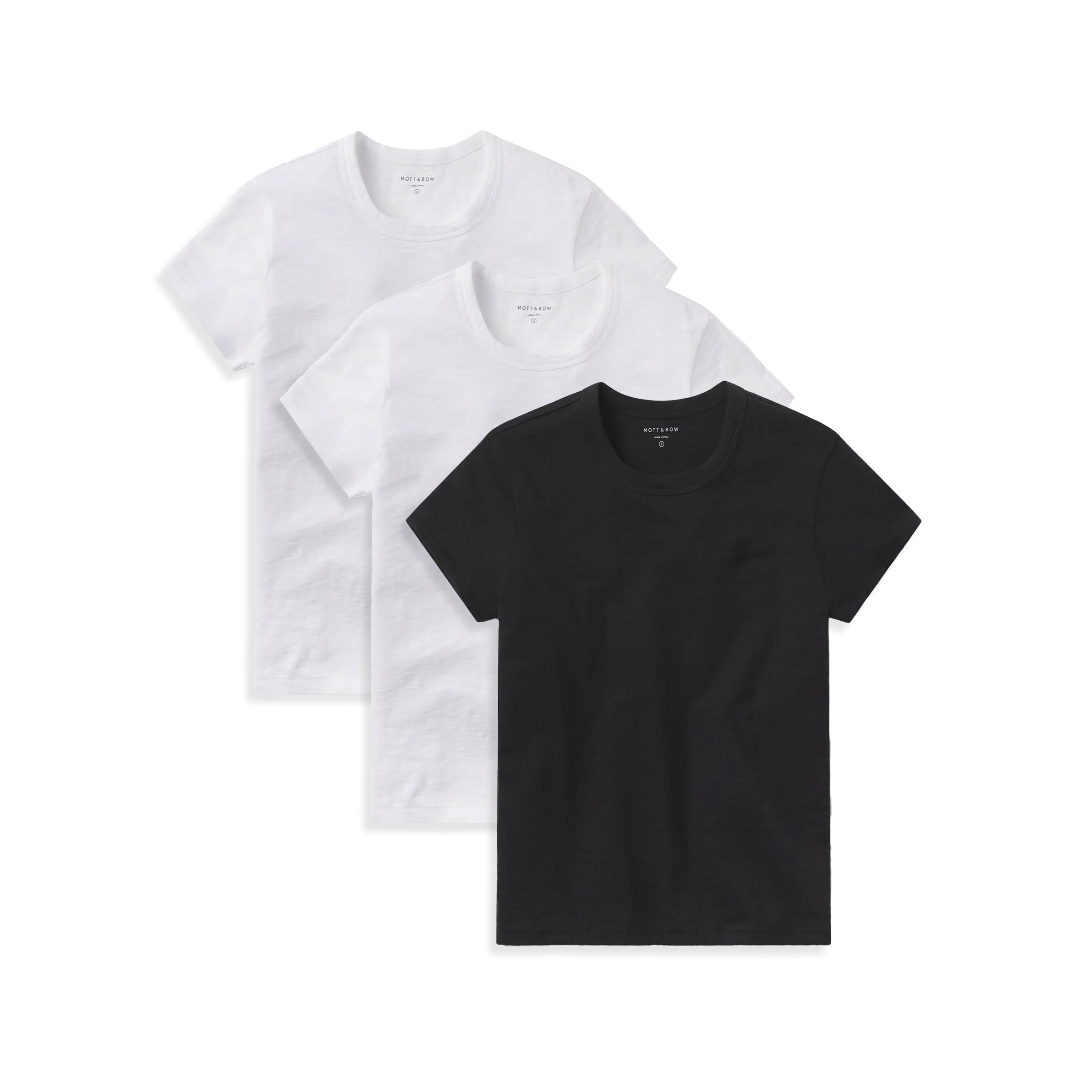 Women wearing White/White/Black Classic Crew Slub 3-Pack