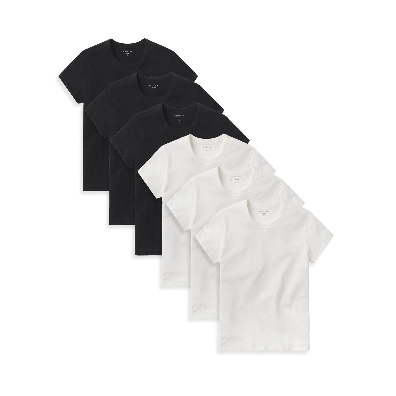 womens crew slub 6 packs