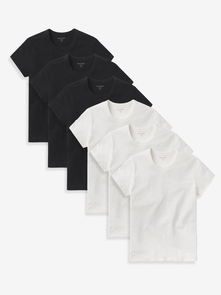 womens crew slub 6 packs