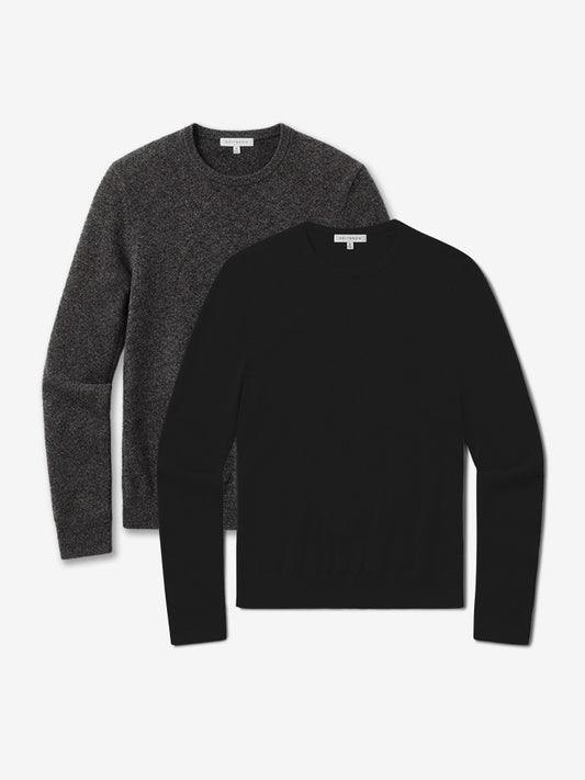 Classic Cashmere Crew Bergen Sweater 2-Pack Black/Charcoal Heather Crew sweaters