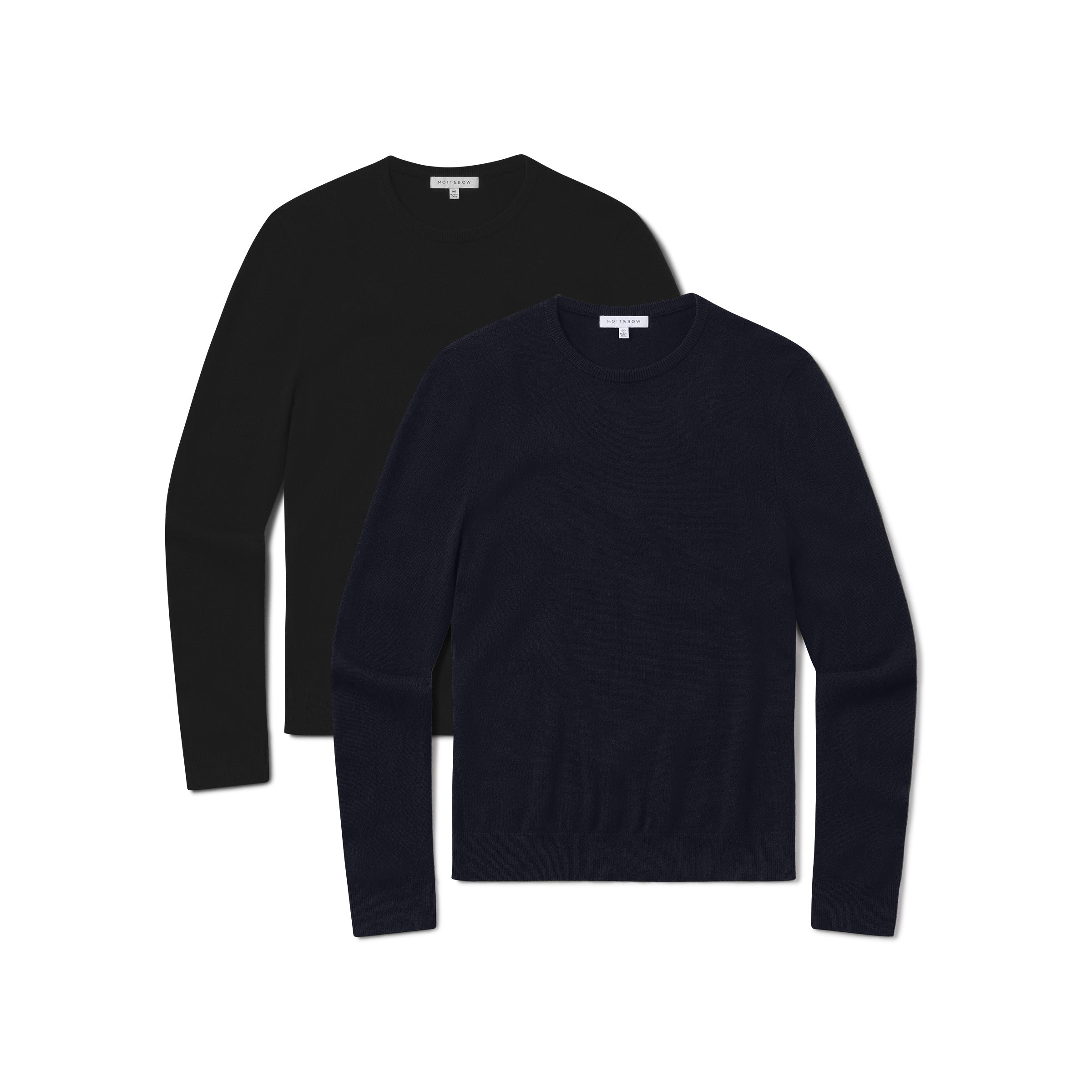 Men wearing Black/Navy Classic Cashmere Crew Bergen Sweater 2-Pack sweaters