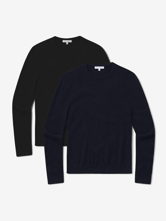 Classic Cashmere Crew Bergen Sweater 2-Pack Black/Navy Crew sweaters