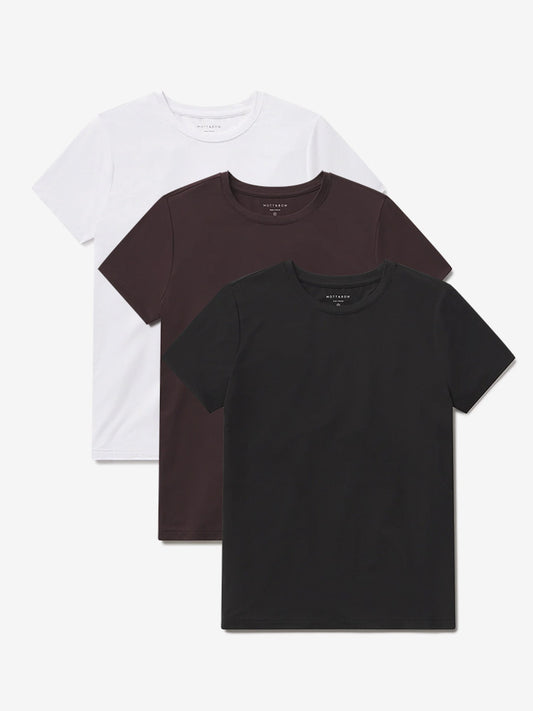 Second Skin Crew Tee 3-Pack White/Black/Espresso bdl3_women_second_skin_crew tees