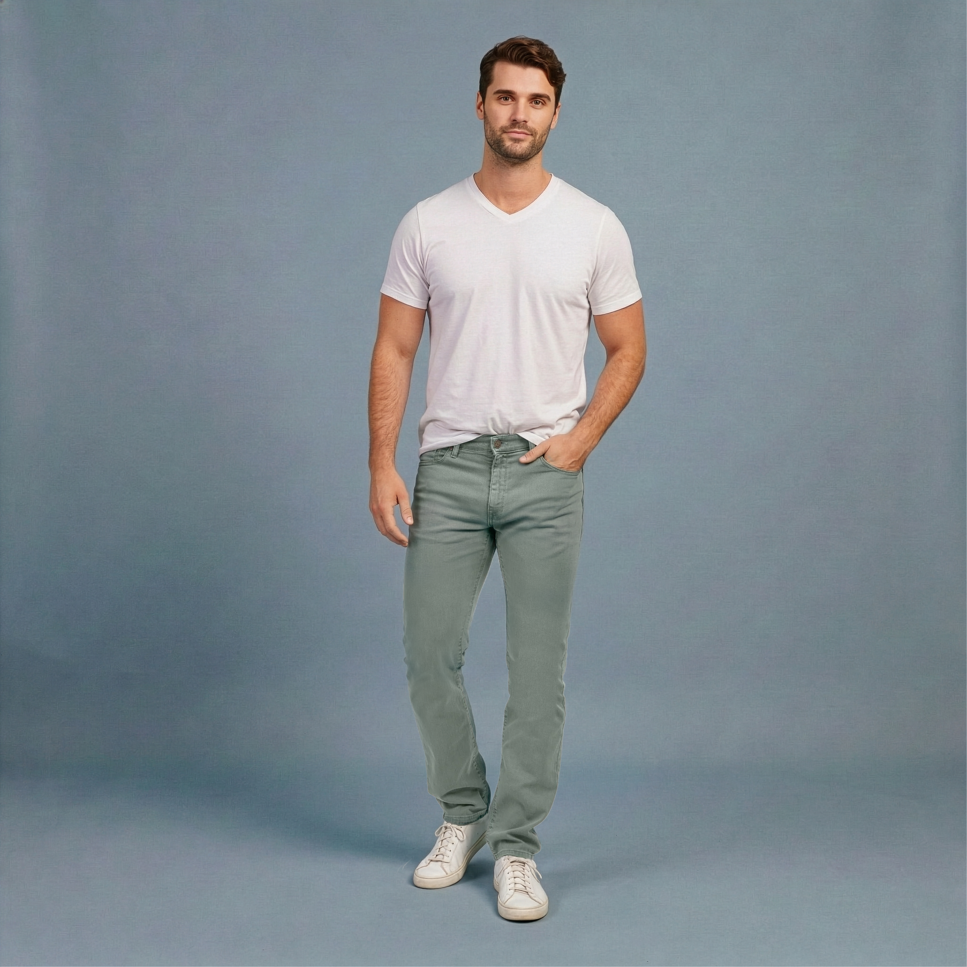 Men wearing Khaki Mott&Bow | Slim Mercer Jeans tt jeans