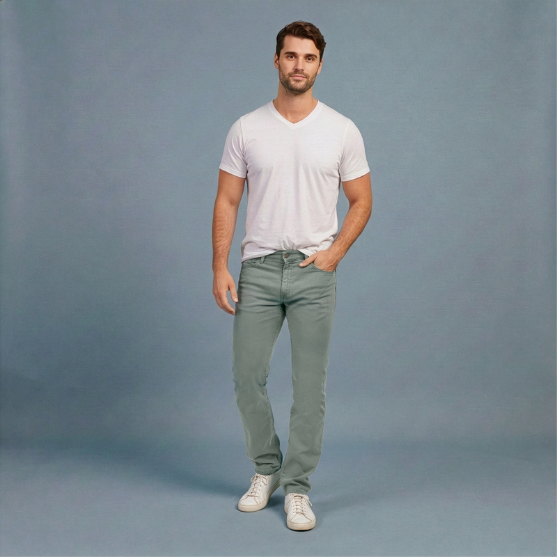Men wearing Khaki Mott&Bow | Slim Mercer Jeans tt jeans