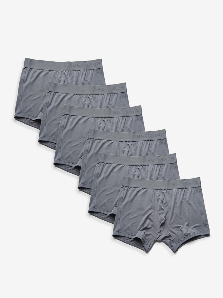 Men wearing Gris Trunks 6-Pack underwear