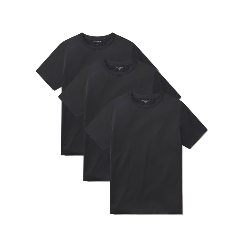  wearing Black Heather Tech Tee 3-Pack tees