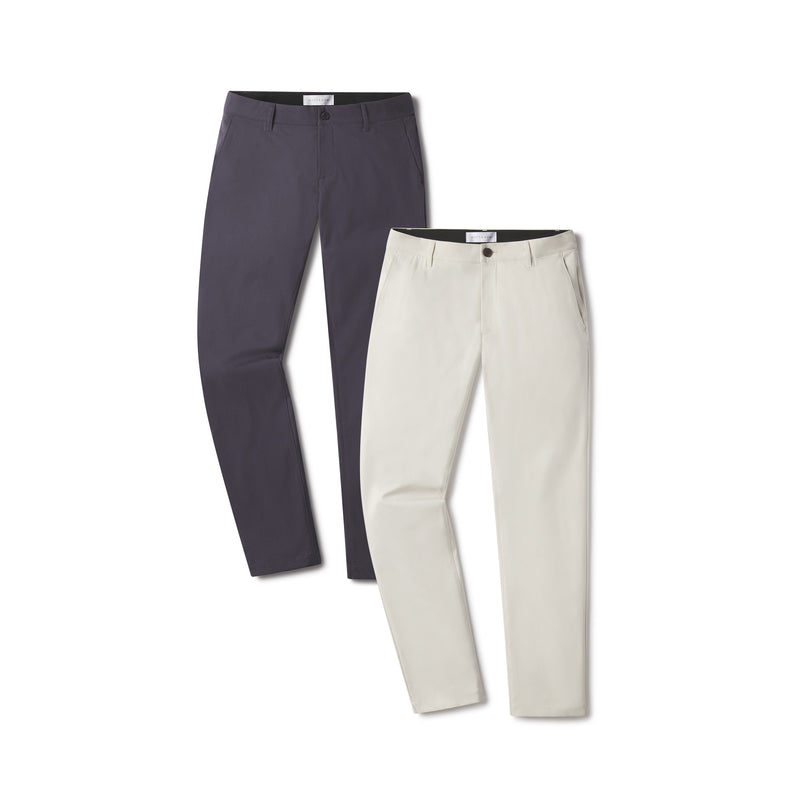  wearing Stone/Granite Slim Tech Pants 2-Pack pants