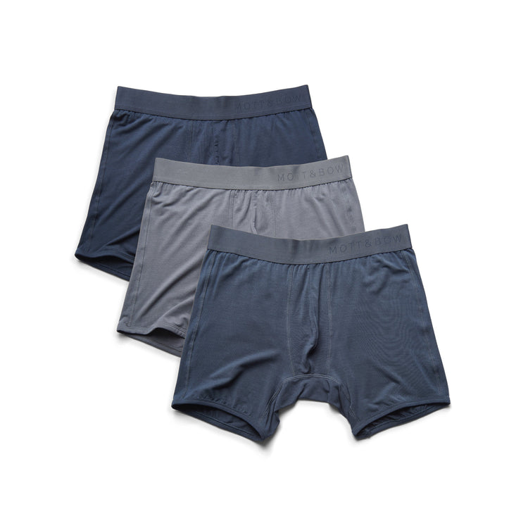  wearing Navy/Steel Gray/Gray Boxer Brief 3-Pack