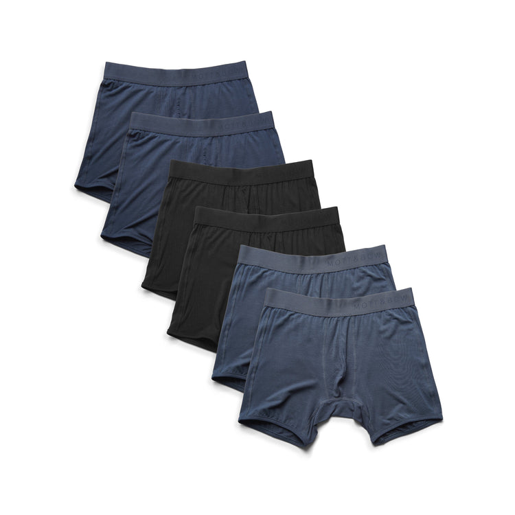 Men wearing Steel Gray/Navy/Black Boxer Brief 6-Pack