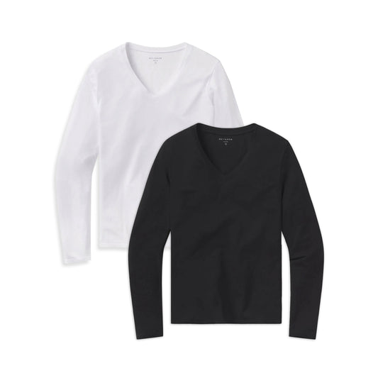 Long Sleeve V-Neck Tee Marcy 2-Pack  bdl2_women_long_sleeve_vneck_tee tees