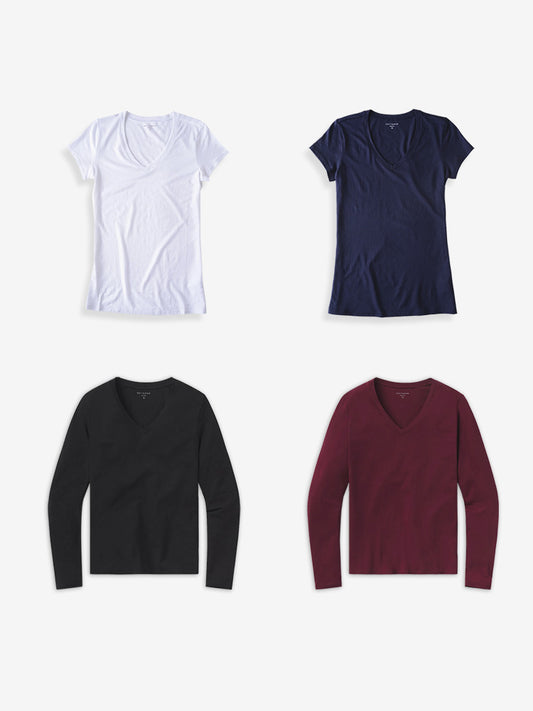 Set 01: The V-neck Marcy Essentials 4-Pack  customtag_BUNDLE DEAL-fff-245600 tees