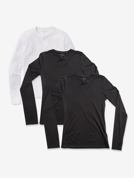 Long Sleeve Crew Tee Marcy 3-Pack 1 White/2 Black bdl3_women_long_sleeve_crew_tee tees