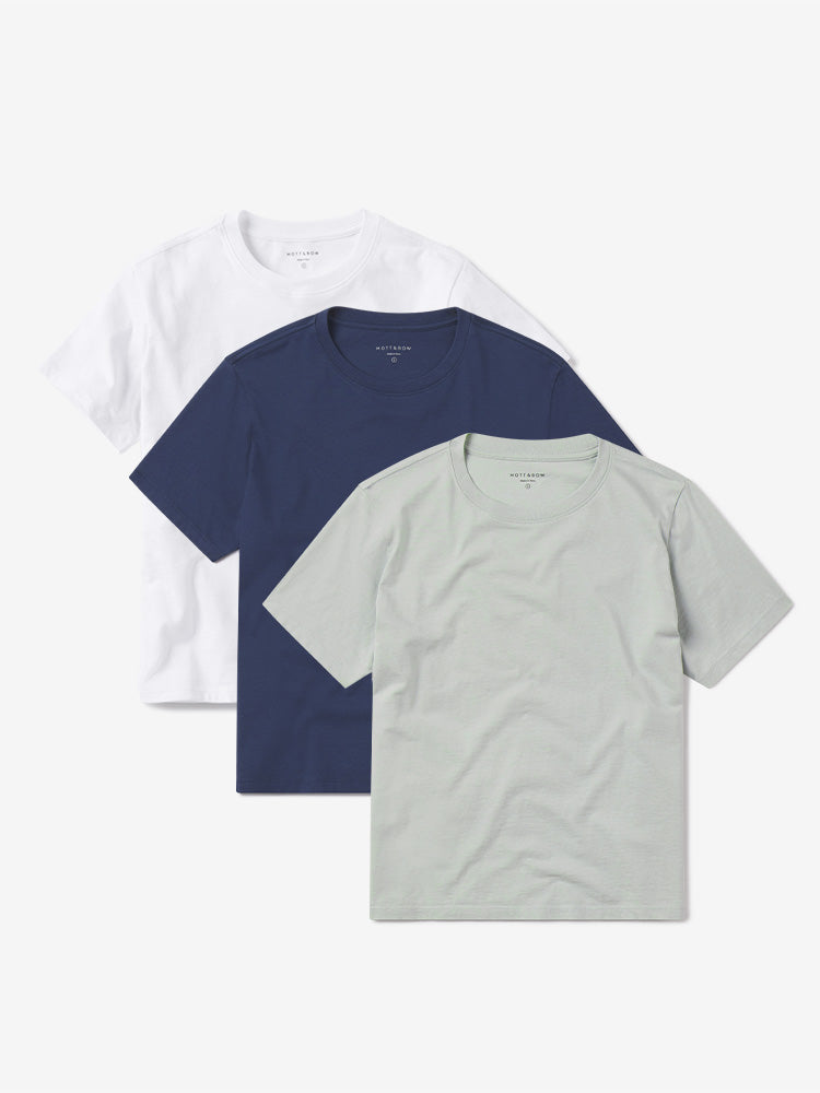  wearing Black Everyday Cotton Crew Tee 3-Pack - Pre Order