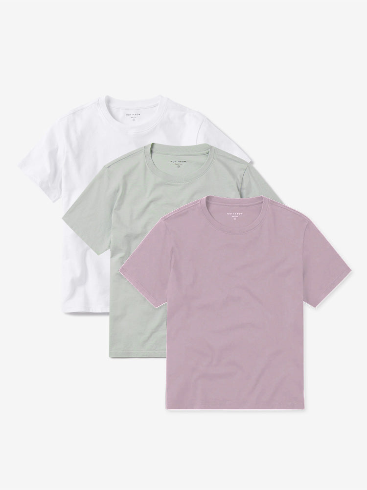  wearing Black Everyday Cotton Crew Tee 3-Pack - Pre Order
