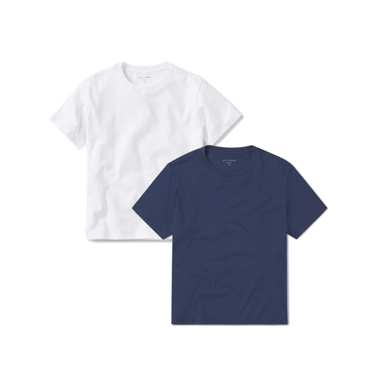 Everyday Cotton Crew Tee 2-Pack Venice Blue/White bdl2_women_boxy_semi_crop_tee tees