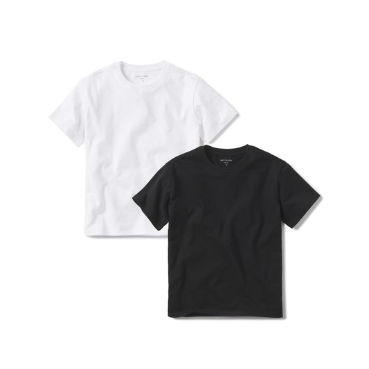 Everyday Cotton Crew Tee 2-Pack White/Black bdl2_women_boxy_semi_crop_tee tees