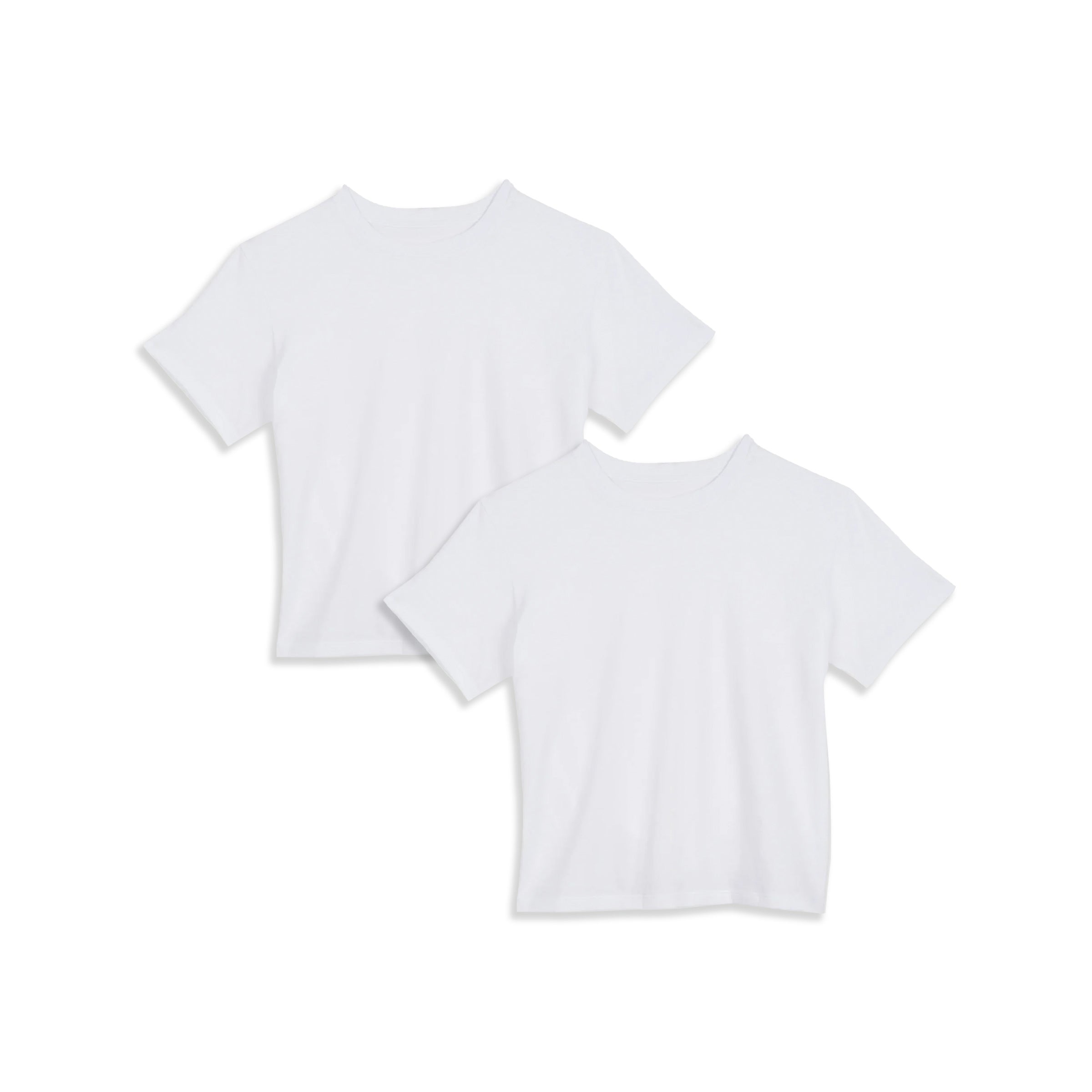 Women wearing White The Cotton Boxy Crew Tee 2-Pack tees