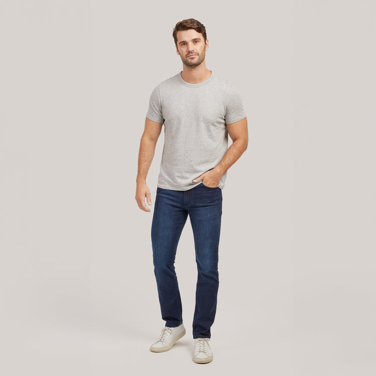 Men wearing Bleu Médium Slim Wooster Jeans
