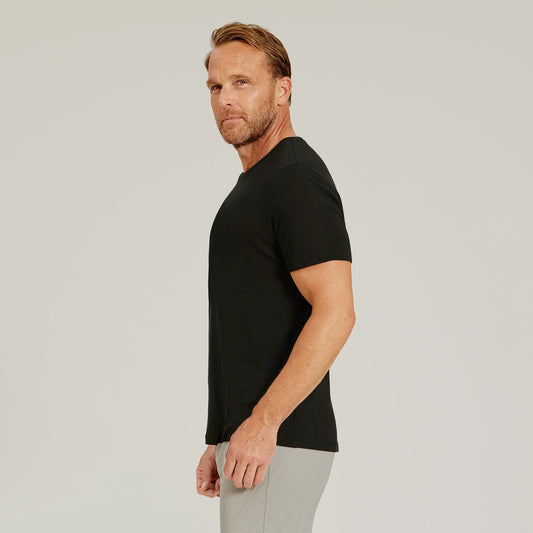 Linen Blend Crew Tee Black Crew tees