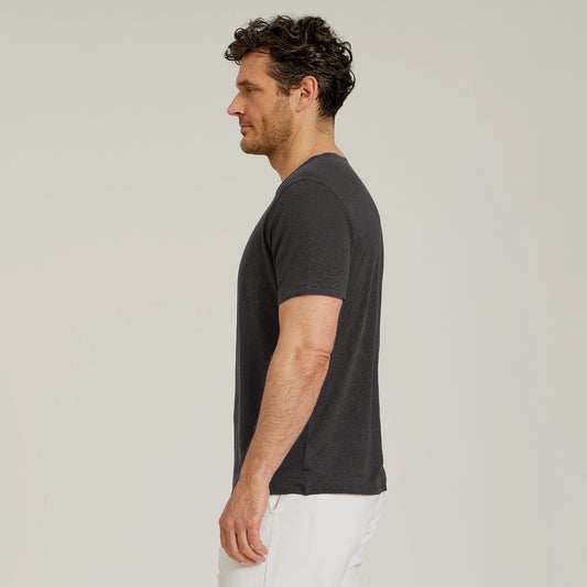 Linen Blend Crew Tee Dark Gray Crew tees