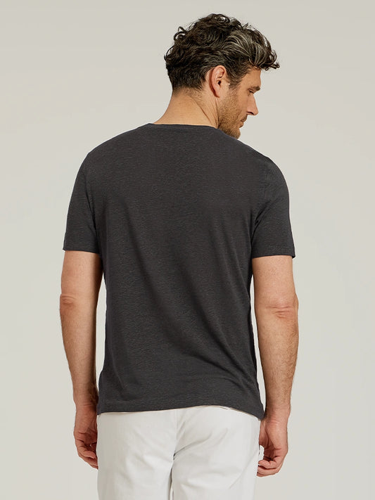 Linen Blend Crew Tee Dark Gray Crew tees