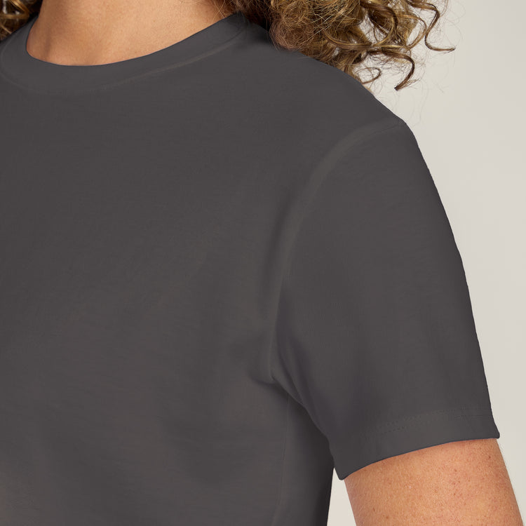 Women wearing Dark Gray Everyday Cotton Crew Tee